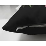 Siyah Zemin Renkli Gül Temalı M Harfi Özel Tasarım Modern Suet Yastık Kırlent Kılıfı Realhomes