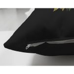 Siyah Zemin Renkli Gül Temalı W Harfi Özel Tasarım Modern Suet Yastık Kırlent Kılıfı Realhomes