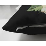 Siyah Zemin Renkli Gül Temalı Z Harfi Özel Tasarım Modern Suet Yastık Kırlent Kılıfı Realhomes