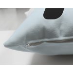 Mavi Zemin Çiçek Desenli Siyah A Harfi Özel Tasarım Modern Suet Yastık Kırlent Kılıfı Realhomes