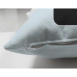 Mavi Zemin Çiçek Desenli Siyah B Harfi Özel Tasarım Modern Suet Yastık Kırlent Kılıfı Realhomes