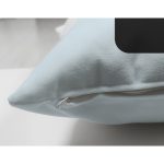 Mavi Zemin Çiçek Desenli Siyah E Harfi Özel Tasarım Modern Suet Yastık Kırlent Kılıfı Realhomes