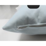 Mavi Zemin Çiçek Desenli Siyah M Harfi Özel Tasarım Modern Suet Yastık Kırlent Kılıfı Realhomes