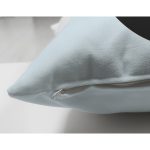 Mavi Zemin Çiçek Desenli Siyah Ö Harfi Özel Tasarım Modern Suet Yastık Kırlent Kılıfı Realhomes