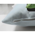 Mavi Zemin Çiçek Desenli Siyah P Harfi Özel Tasarım Modern Suet Yastık Kırlent Kılıfı Realhomes