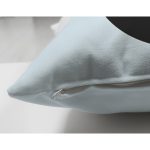 Mavi Zemin Çiçek Desenli Siyah S Harfi Özel Tasarım Modern Suet Yastık Kırlent Kılıfı Realhomes