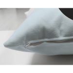 Mavi Zemin Çiçek Desenli Siyah Ü Harfi Özel Tasarım Modern Suet Yastık Kırlent Kılıfı Realhomes