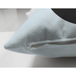 Mavi Zemin Çiçek Desenli Siyah & Harfi Özel Tasarım Modern Suet Yastık Kırlent Kılıfı Realhomes