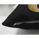 Siyah Zemin Beyaz Gül Motifli Gold J Harfi Özel Tasarım Modern Suet Yastık Kırlent Kılıfı Realhomes