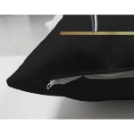 - Suet-K9699-Gorsel3 - Realhomes Siyah Zemin Beyaz Gül Motifli Gold K Harfi Özel Tasarım Modern Suet Yastık Kırlent Kılıfı Realhomes