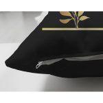 Siyah Zemin Beyaz Gül Motifli Gold N Harfi Özel Tasarım Modern Suet Yastık Kırlent Kılıfı Realhomes