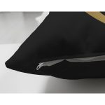 Siyah Zemin Beyaz Gül Motifli Gold S Harfi Özel Tasarım Modern Suet Yastık Kırlent Kılıfı Realhomes