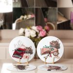 4'lü Beyaz Zemin Özel Tasarımlı Servis Altlığı & Supla Realhomes