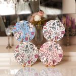 - Supla4lu-Set264-Gorsel1 - Realhomes 4'lü Pastel Zemin Kurumuş Çiçek Çizimli Servis Altlığı & Supla Realhomes