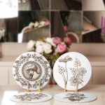 4'lü Beyaz Zemin Kara Kalem Çizimli Servis Altlığı & Supla Realhomes