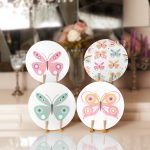 4'lü Renkli Kelebekler Özel Tasarım Servis Altlığı & Supla Realhomes