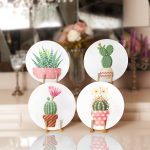 - Supla4lu-Set289-Gorsel1 - Realhomes 4'lü Sevimli Saksılı Kaktüs Tasarımlı Servis Altlığı & Supla Realhomes
