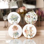 4'lü Çiçek Desenli Özel Tasarım Servis Altlığı & Supla Realhomes