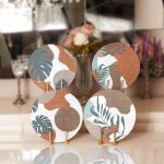 - Supla4lu-Set296-Gorsel1 - Realhomes 4'lü Tropik Yaprak Özel Tasarımlı Servis Altlığı & Supla Realhomes