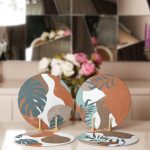 - Supla4lu-Set296-Gorsel2 - Realhomes 4'lü Tropik Yaprak Özel Tasarımlı Servis Altlığı & Supla Realhomes