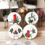 4'lü Kırmızı Mum Şamdan Tasarımlı Servis Altlığı & Supla Realhomes