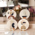 4'lü Krem Zeminli Etnik Tasarımlı Servis Altlığı & Supla Realhomes