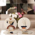 4'lü Krem Zeminli Etnik Tasarımlı Servis Altlığı & Supla Realhomes