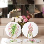 - Supla4lu-Set313-Gorsel2 - Realhomes 4'lü Egzotik Yaprak Tasarımlı Servis Altlığı & Supla Realhomes