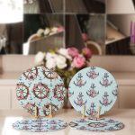 - Supla4lu-Set315-Gorsel2 - Realhomes 4'lü Mavi Zemin Dümen & Çapa Motifli Servis Altlığı & Supla Realhomes