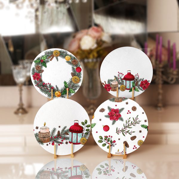 - Supla4lu-Set317-Gorsel1 - Realhomes  4'lü Özel Çizim Zürafa Tasarımlı Servis Altlığı & Supla Realhomes