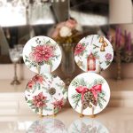 4'lü Gül & Kozalak Özel Tasarımlı Servis Altlığı & Supla Realhomes