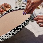 4'lü Siyah Beyaz Etnik Geometrik Çizimli Servis Altlığı & Supla Realhomes