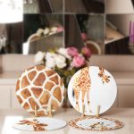- Supla4lu-Set325-Gorsel2 - Realhomes  4'lü Özel Çizim Zürafa Tasarımlı Servis Altlığı & Supla Realhomes
