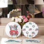 4'lü Çam Ağaçlı Araba Desenli Servis Altlığı & Supla Realhomes