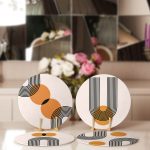 - Supla4lu-Set333-Gorsel2 - Realhomes 4'lü Geometrik Çizimli Soyut Tasarımlı Servis Altlığı & Supla Realhomes