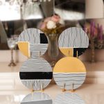 4'lü Çizgili Etnik İskandinav Tasarımlı Servis Altlığı & Supla Realhomes