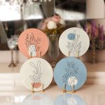 4'lü Renkli Zemin Deniz Yosunu Çizimli Servis Altlığı & Supla Realhomes