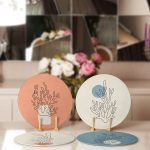 4'lü Renkli Zemin Deniz Yosunu Çizimli Servis Altlığı & Supla Realhomes