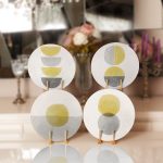 4'lü Soyut Çizimli Pastel Renkli Özel Tasarım Servis Altlığı & Supla Realhomes