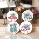 4'lü Çam Ağaçlı Araba Desenli Servis Altlığı & Supla Realhomes