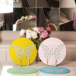 4'lü Renkli Zemin Papatya Kelebek Özel Tasarımlı Servis Altlığı & Supla Realhomes