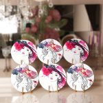 - Supla6li-Set100-Gorsel1 - Realhomes 6'lı Suluboya Çalışmalı Pop-Art Kadın Çizimli Servis Altlığı & Supla Realhomes