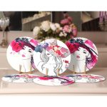 - Supla6li-Set100-Gorsel2 - Realhomes 6'lı Suluboya Çalışmalı Pop-Art Kadın Çizimli Servis Altlığı & Supla Realhomes