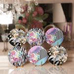 - Supla6li-Set115-Gorsel1 - Realhomes 6'lı Zebra Desen Zeminli Gül Tasarımlı Servis Altlığı & Supla Realhomes