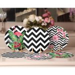 - Supla6li-Set121-Gorsel2 - Realhomes 6'lı Siyah Beyaz Zigzag Zeminli Flamingo Tasarımlı Servis Altlığı & Supla Realhomes