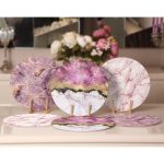 - Supla6li-Set124-Gorsel2 - Realhomes 6'lı Mor Konseptli Mermer Tassarımlı Servis Altlığı & Supla Realhomes