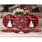 - Supla6li-Set127-Gorsel2 - Realhomes  6'lı Ekose Temalı Mery Christmas Tasarımlı Servis Altlığı & Supla Realhomes