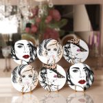 - Supla6li-Set131-Gorsel1 - Realhomes 6'lı Karakalem Rujlu Kadın Tasarımlı Servis Altlığı & Supla Realhomes