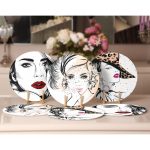 - Supla6li-Set131-Gorsel2 - Realhomes 6'lı Karakalem Rujlu Kadın Tasarımlı Servis Altlığı & Supla Realhomes