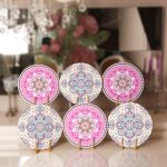 - Supla6li-Set140-Gorsel1 - Realhomes 6'lı Krem & Pembe Mandala Özel Tasarımlı Servis Altlığı & Supla Realhomes